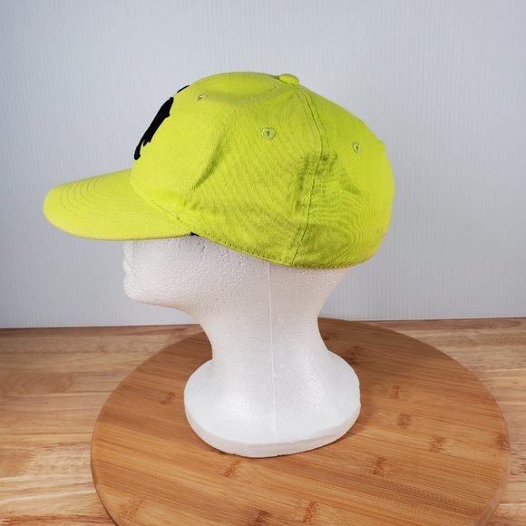 South Pole Flexfit Bright Yellow Baseball Hat Black Embroider Logo Youth 6.75 - Picture 2 of 8